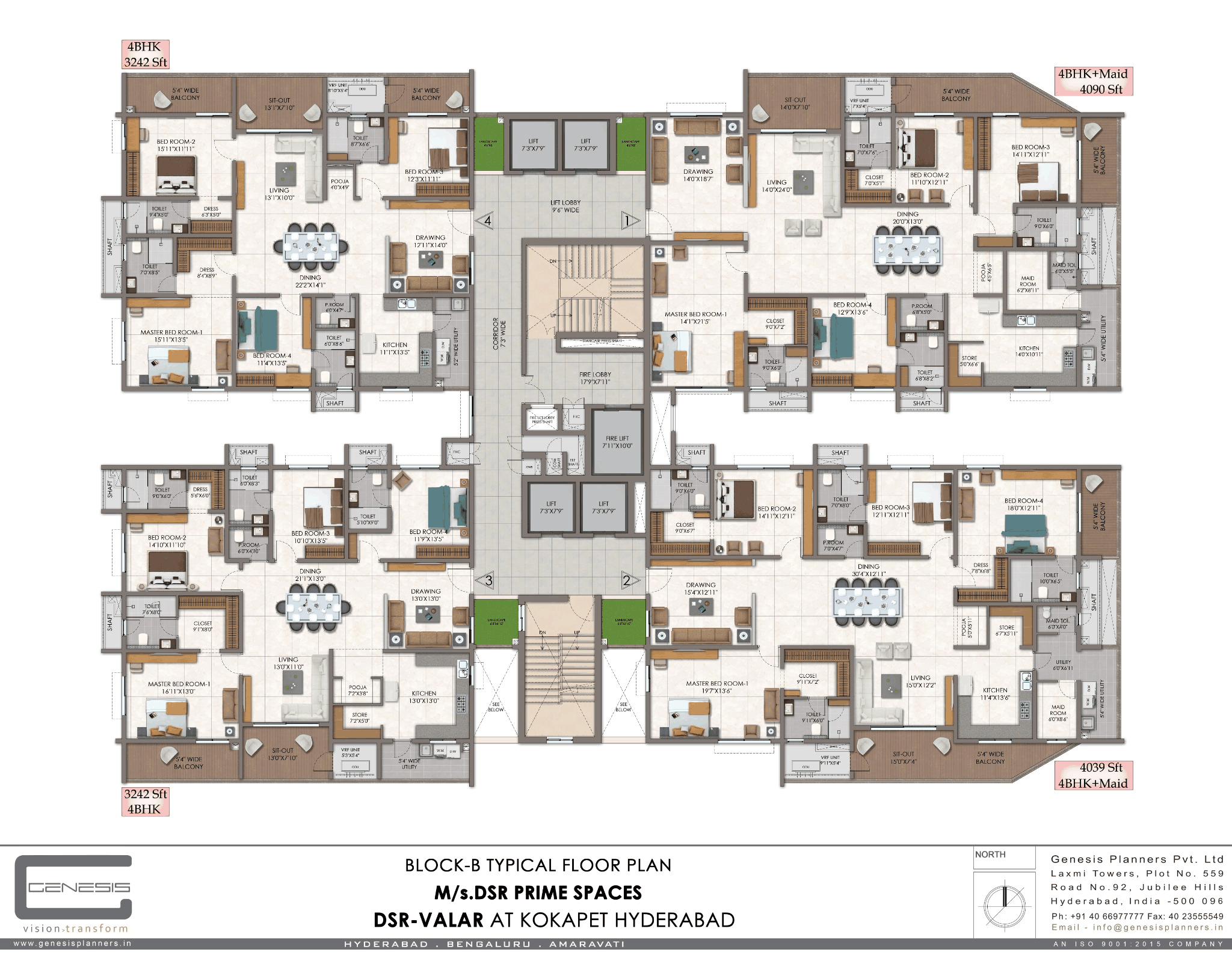 DSR Valar 4 BHK floor plan type 2